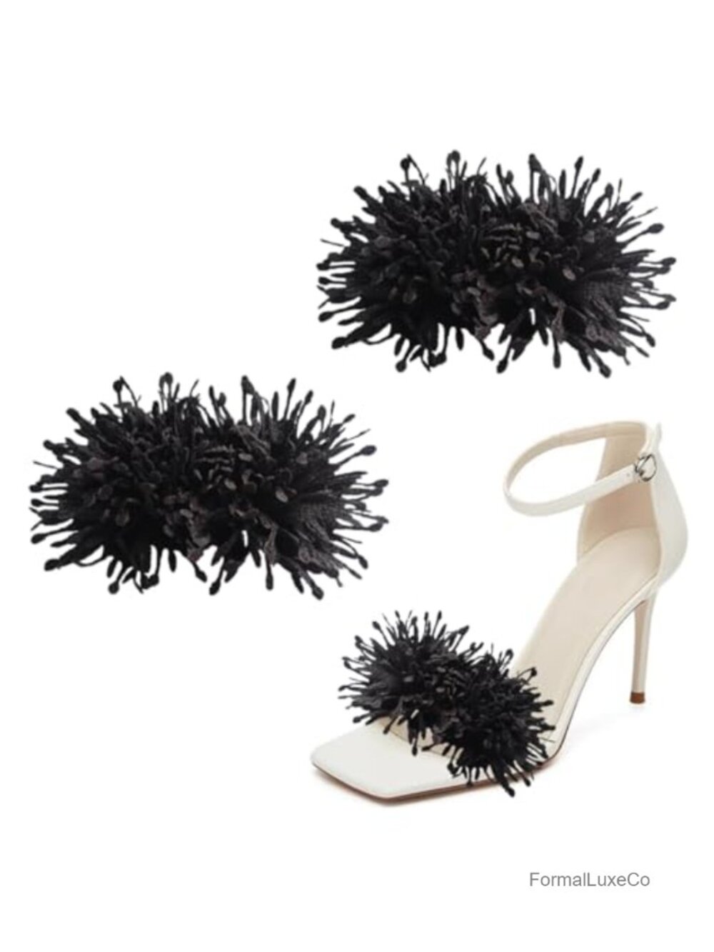 Burned Edge Flower Shoe Clips Detachable DIY Shoe Accessories 2Pc